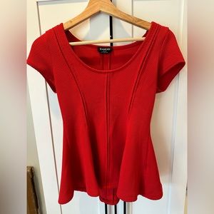 Bebe Red Peplum Top